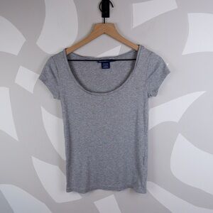 Ralph Lauren Scoop Neck Sport T-Shirt in Heather Gray | S